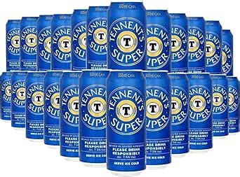 Tennent S Super Strong Lager 7 5 ABV 24 X 500ml Cans Beer Multi