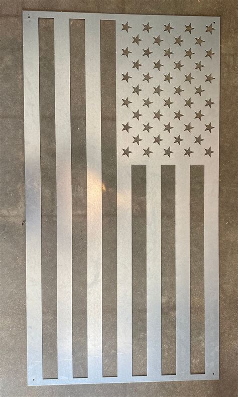 Galvanized Steel American Flag Small Etsy