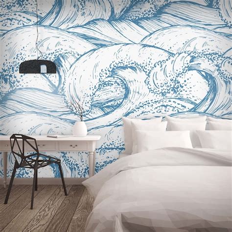 Wall Mural Ocean Wave Etsy