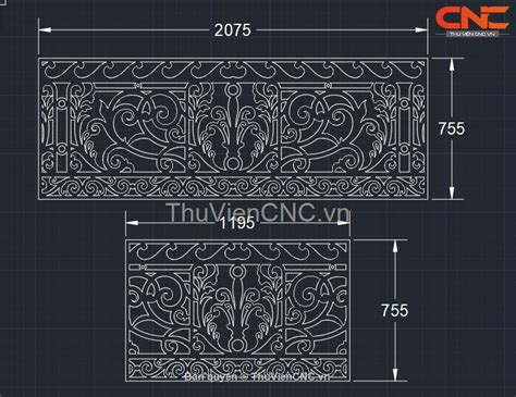 File cnc lan can 2 kích thước thiết kế trên autocad đẹp