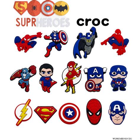 Jibbitz Crocs Marvel Hero Spiderman Captain America Superman