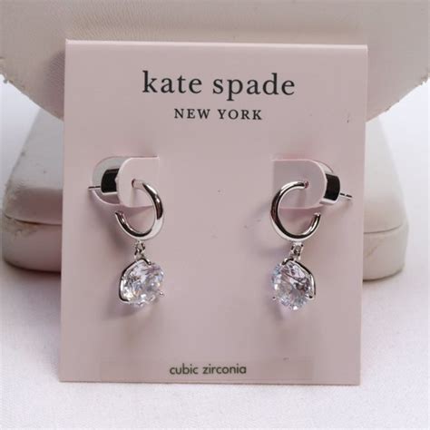 Kate Spade Jewelry Kate Spade Silver Tone Cubic Zirconia Tri Prong