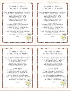 St Francis - Assisi - Prayer Cards - Catholic- Saints-Confirmation ...