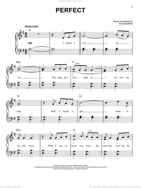 Sheeran Perfect Sheet Music For Piano Solo [pdf Interactive]