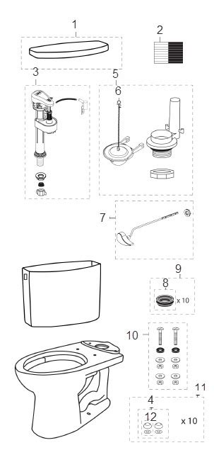 Order Replacement Parts For Toto Cst454cef Cst454cefg Drake Ii Two