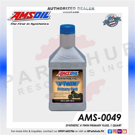 AMSOIL 0049 SYNTHETIC V TWIN PRIMARY FLUID 1 QUART Shopee Philippines