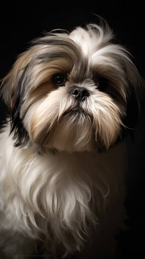 A fluffy Shih Tzu puppy with a flowing coat