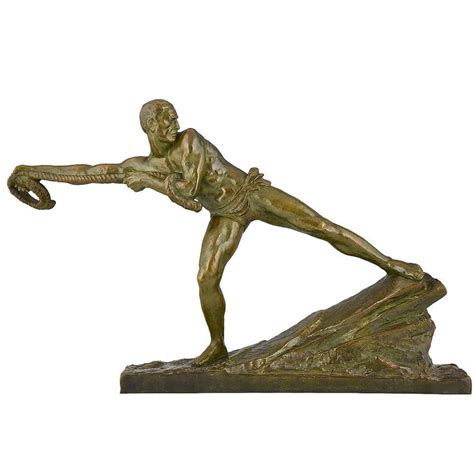 Art Deco Bronze Sculpture Athlete Pierre Le Faguays 1930 France Art