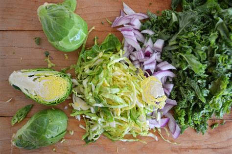 Kale And Brussels Sprout Slaw Dinner With Julie