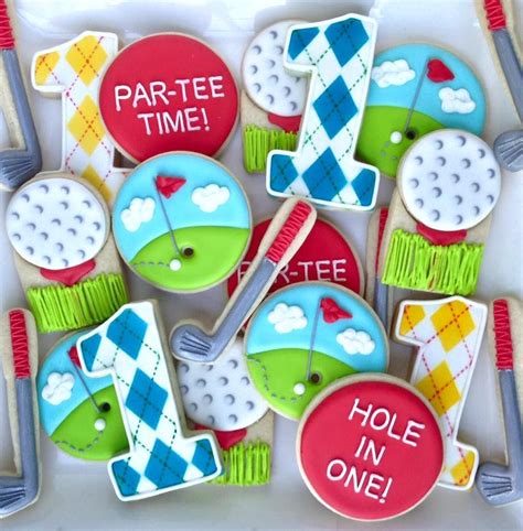 1st Birthday Golf Themed Cookies First Birthday Cookies Golf Cookies