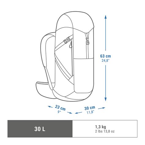 Hiking Backpack 30 L Mh 500 Blue Asphalt Blue Hurricane Blue