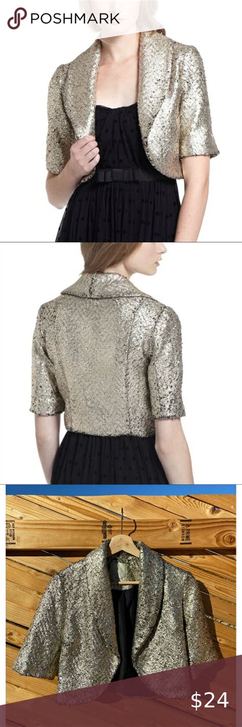 Anthropologie Elevenses Cropped Pebbled Gold Jacket In 2023 Gold Jacket Anthropologie Fashion