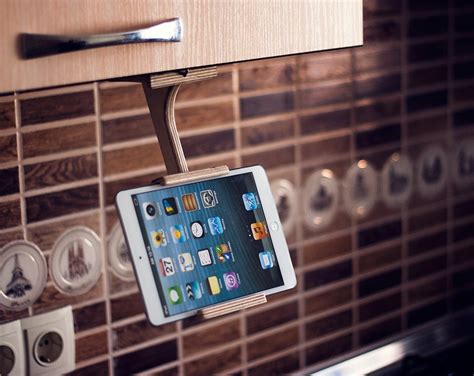 Wood Tablet Stand Kitchen Dock Station Tablet Holder Unique