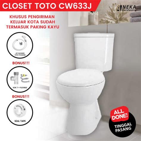 Jual Closet Duduk Toto Cw633j Kloset Toilet Complete Body Kota