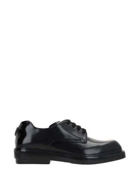 Prada Square Toe Lace Up Shoes In Black For Men Lyst