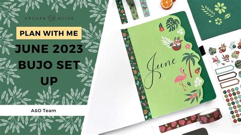 June 2023 Plan With Me Flamingo Themed Monthly Bullet Journal Set Up