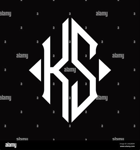 Ks Logo Monogram With Shield Shape Isolated Black Background Design