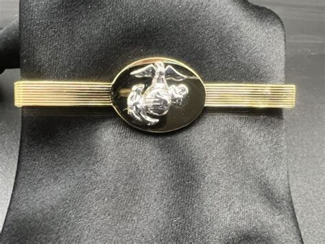 Usmc Marine Corps Officer 25 Anodized Tie Clasp Tie Bar Eagle Globe