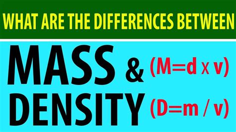 What Is The Difference Between Mass And Density In Physics With Examples Mass Vs Density Youtube