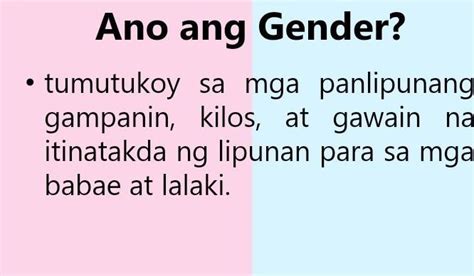 Ano Ang Kahulugan Ng Sex At Kasarian Gender At Mga Batayan Sa Free