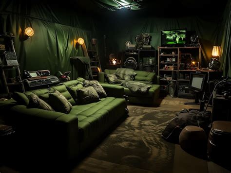 Premium Photo | Stealth Game Room Boys With Camouflage Netting Spy Gadgets a Illustration ...