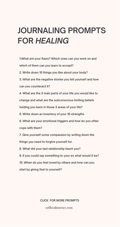 50 Life Changing Journal Prompts For Healing Selfhealjourney