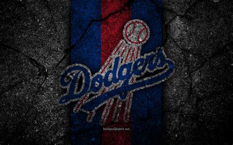 Download wallpapers 4k, Los Angeles Dodgers, logo, MLB, baseball, USA ...