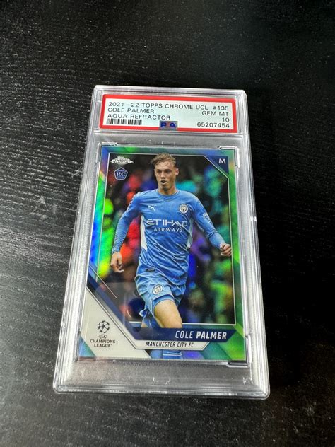 Cole Palmer 2021 Topps Chrome UEFA Champions League 135 Aqua Refractor