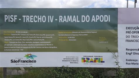 VEJA NOVO TRECHO RAMAL APODI EM CACHOEIRA DOS INDIOS PARAIBA YouTube