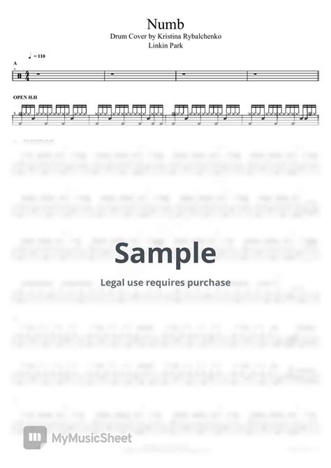 Linkin Park Drum Cover By Kristina Rybalchenko Numb Sheets By COPYDRUM