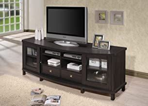 Baxton Studio Walda Inch Greyish Dark Brown Wood Tv Cabinet With