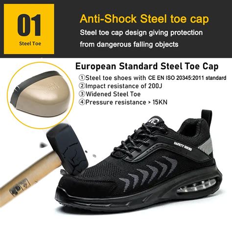 Air Cushioned Prevent Puncture Steel Toe Sneaker Safety Shoe Work Buy