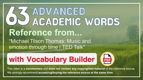 Advanced Academic Words Ref From Michael Tilson Thomas Music And