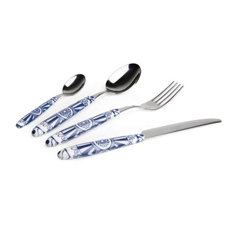 Excelsa Boheme Blue 24 Piece Stainless Steel Cutlery Set Service For