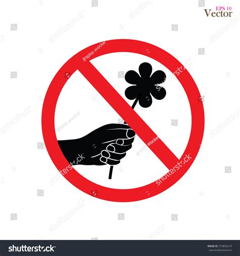 Dont Pick Flower Sign Vector Red vector de stock libre de regalías