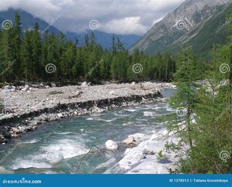 Il Fiume Della Montagna Immagine Stock Immagine Di Pietre 1378313