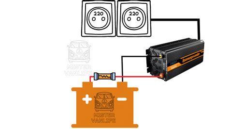 Schéma branchement convertisseur 12v 220v Plan de montage