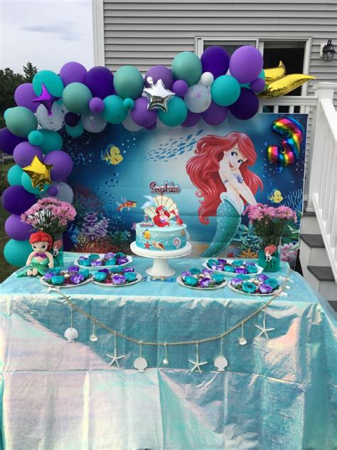 Pin De Mel Zs En Ariel The Little Mermaid Birthday Party Fiesta De