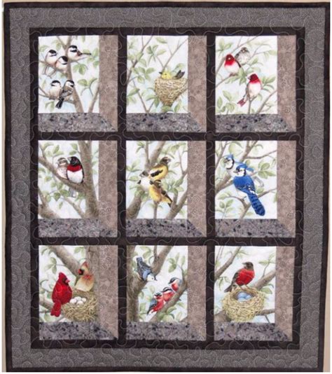 12 Block Fabric Panel Makes The Most Beautiful Bird Quilt Quilting Cubby