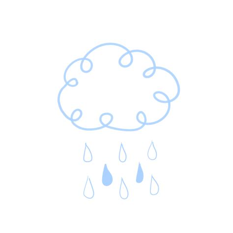 Rainy Weather White Transparent Cartoon Hand Drawn Rainy Weather