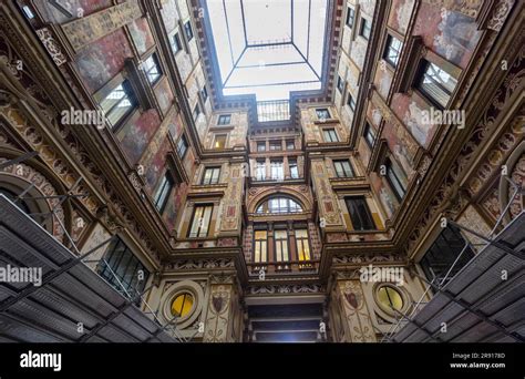 Galleria Sciarra Rome Lazio Italy May 10 2023 Passage With Frescoes