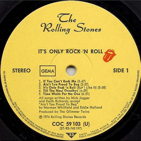 The Rolling Stones Its Only Rock N Roll Vinyl Lp 1974 De Original Hhv