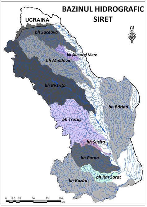 Fignr22 Harta Principalilor Afluenți Ai Râului Siret Download
