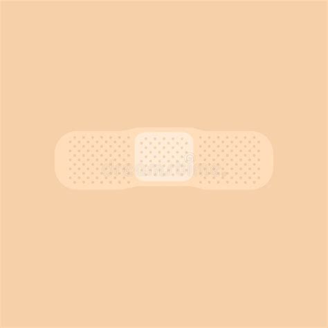 Ilustração Simples Da Medicina Do Vetor Do Curativo Bege Da Cor Da Pele Do Nude Ilustração do