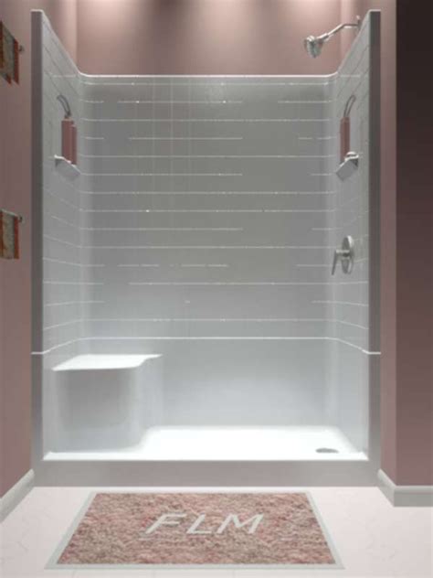 One Piece Fiberglass Shower Stall Installation Glass Designs