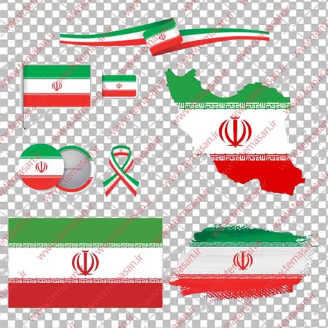 وکتور پرچم ایران ، وکتور پرچم ایران برای فتوشاپ Flag Iran Vectors تم آسان