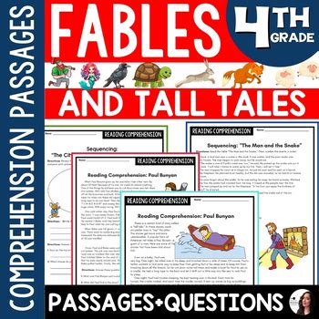 Fables And Tall Tales Reading Comprehension Passages Questions With