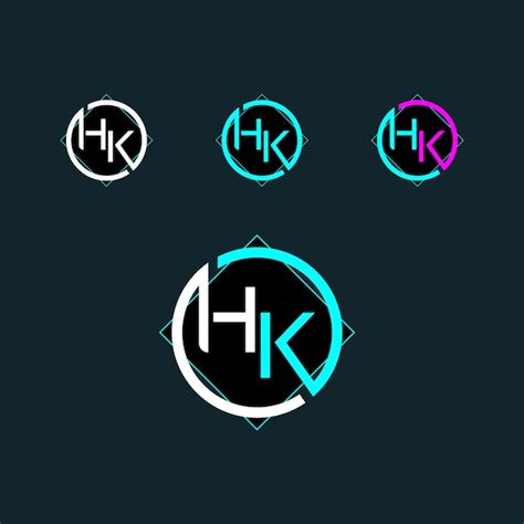 Design De Logotipo De Letra Hk Ou Kh Forma Moderna Vetor Premium