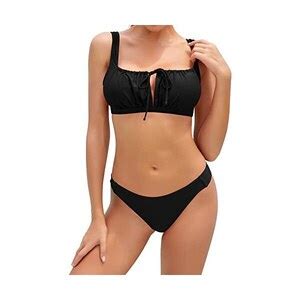 Shekini Donna Costume Da Bagno Due Pezzi Lace Up Coulisse Bikini Top