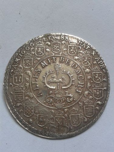 Silber Löser 1666 zu 1 1 2 Taler Braunschweig Lüneburg August der